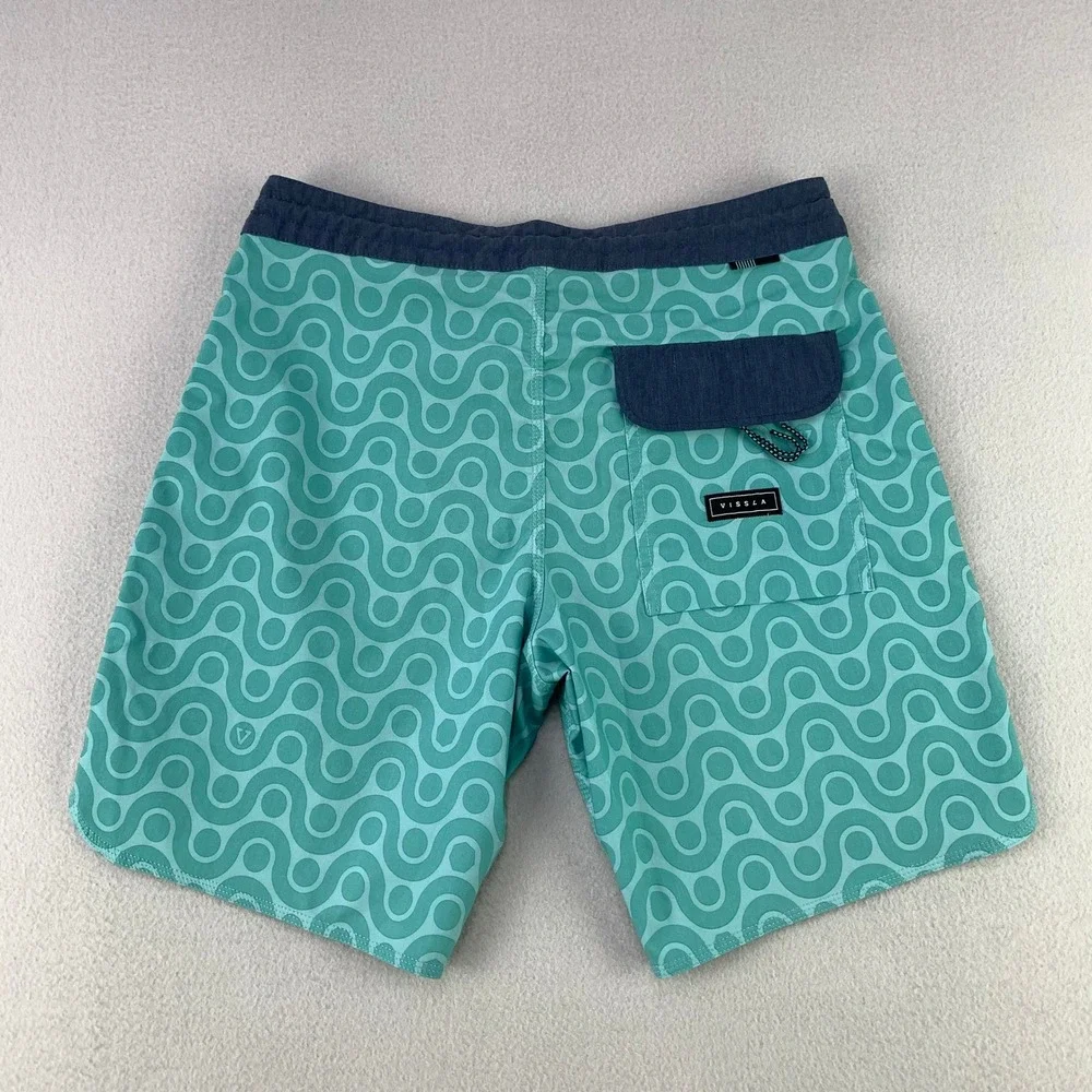 Vissla Board Shorts Mens 30 Blue Surf Bermuda Stretch Swim Beach